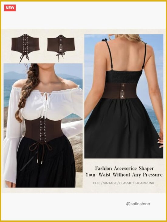 PU Leather Lace-up Cinch Belt Elastic Waist Corset Belt main image 6